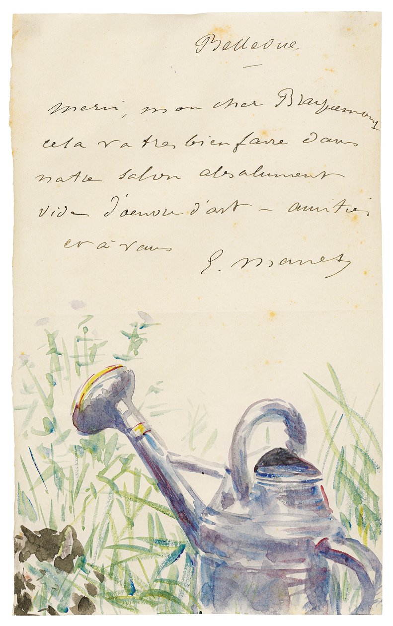Brev till Félix Bracquemond, oktober 1880 av Édouard Manet