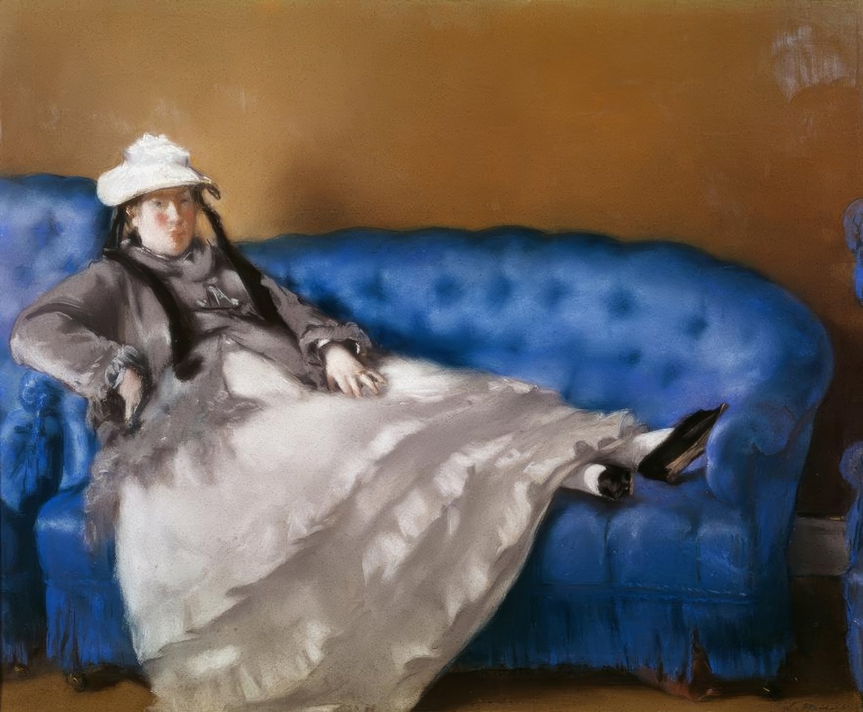 Madame Manet i den blå soffan av Édouard Manet