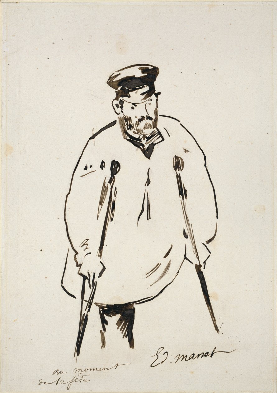Man på kryckor, c1850-1880 av Édouard Manet