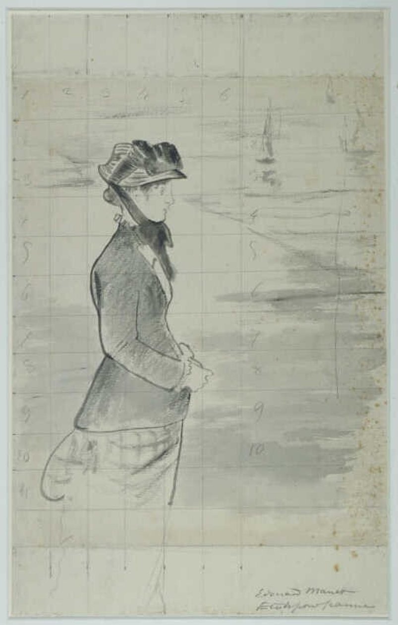 Manet - Annabel Lee står vid havet, cirka 1881 av Édouard Manet