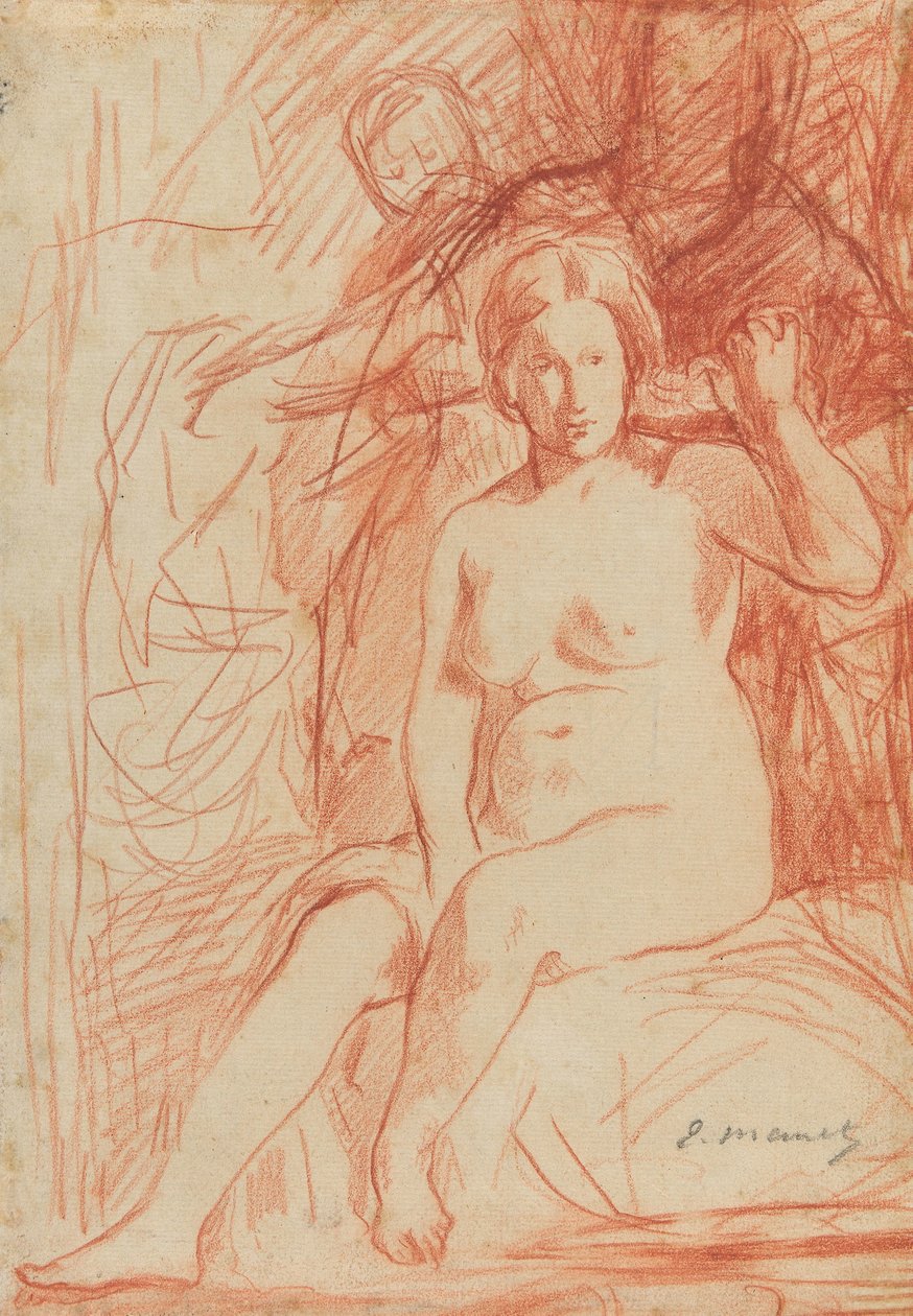 Manet - Studie av en sittande naken (La Toilette), 1858-60 av Édouard Manet