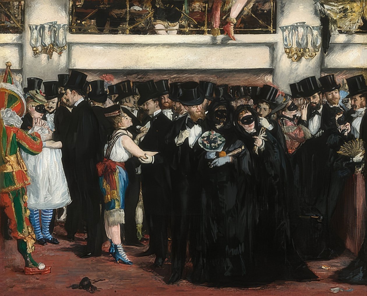 Maskerad bal i operan. 1873 av Édouard Manet