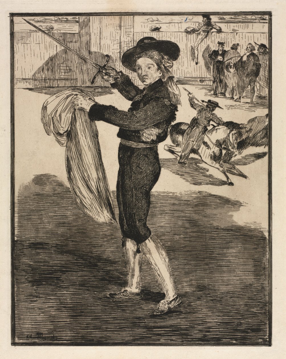 Mille, Victorine i en Espada-dräkt (etsning och akvatint) av Édouard Manet
