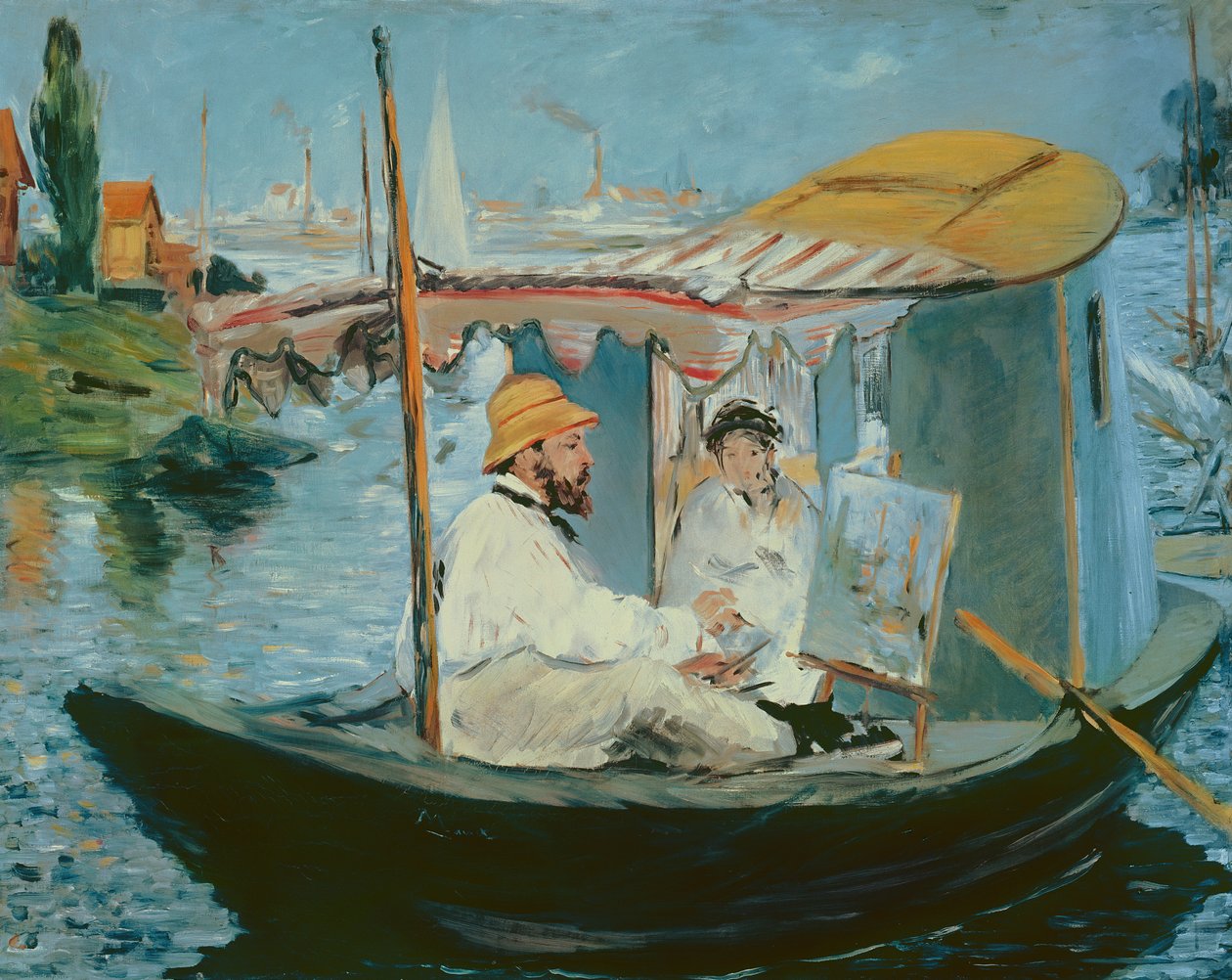 Monet i sin flytande studio av Édouard Manet