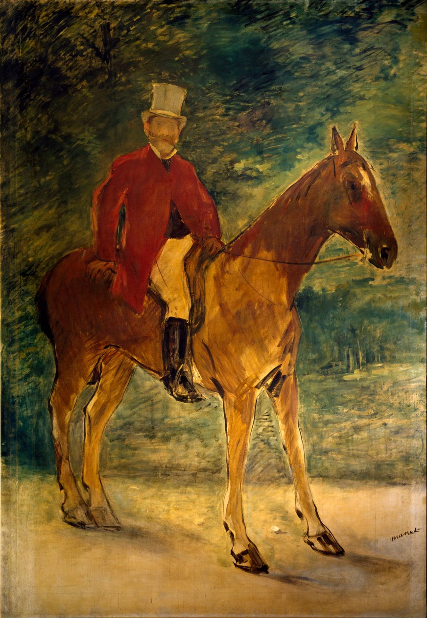 Monsieur Arnaud en hästmålning av Edouard Manet (1832-1883) 1875 Mått 154x225 cm Milano, Galleria dArte Moderna av Édouard Manet