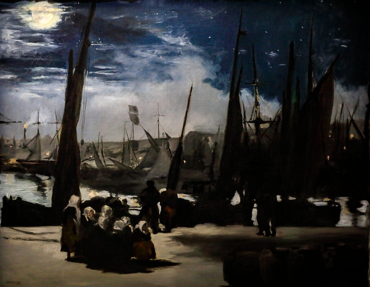 Månsken på hamnen i Boulogne av Édouard Manet