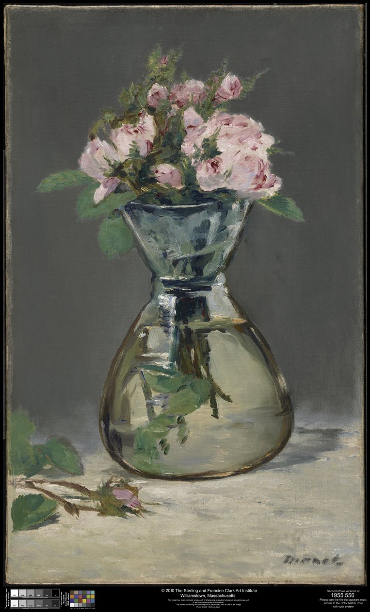Mossrosor i en vas av Édouard Manet