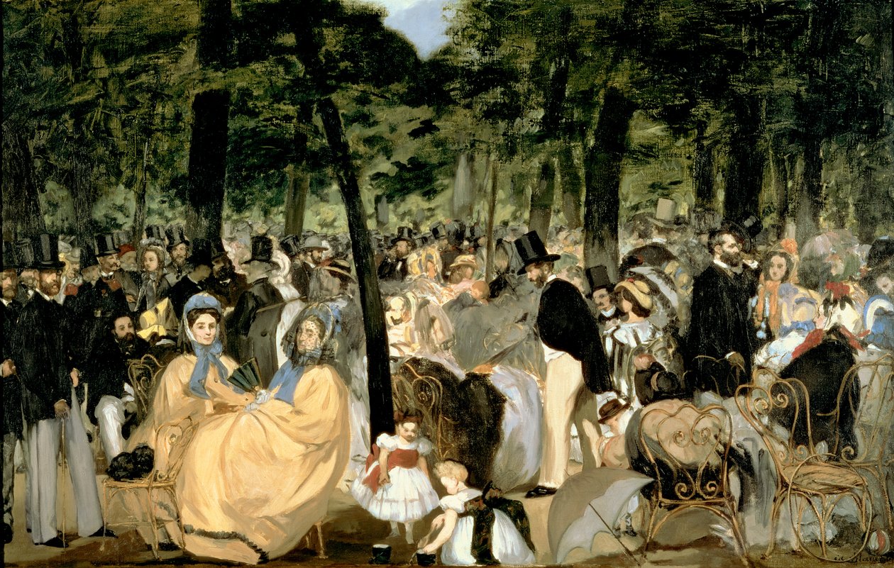 Musik i Tuilerierna av Édouard Manet