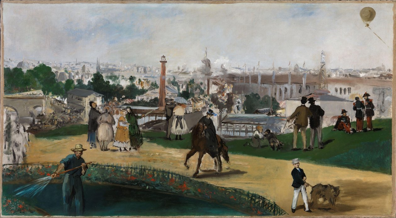 Norskt bokmål:  Vy över världsutställningen 1867 i Paris Vy över världsutställningen 1867 av Édouard Manet