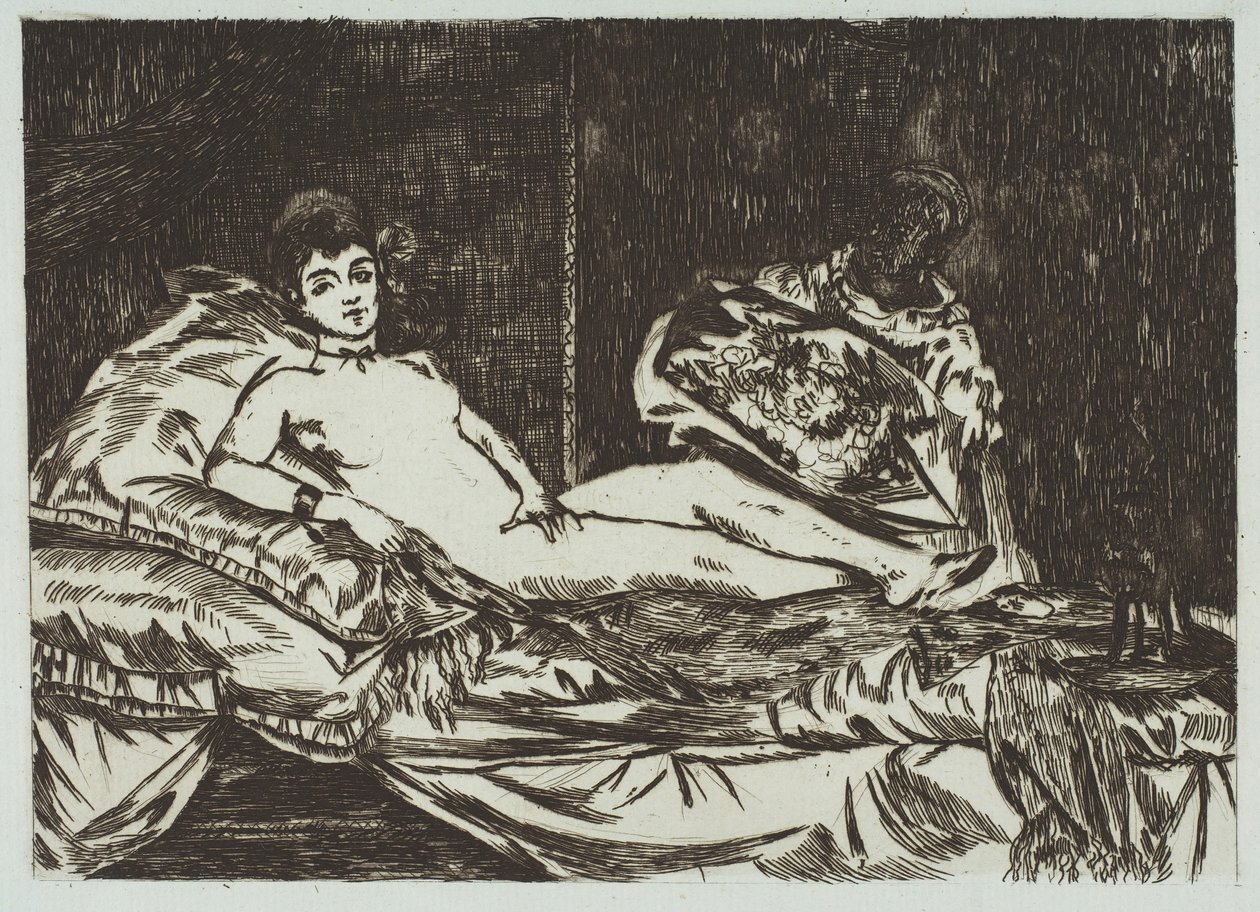 Olympia stor tallrik, januari-maj 1867. av Édouard Manet