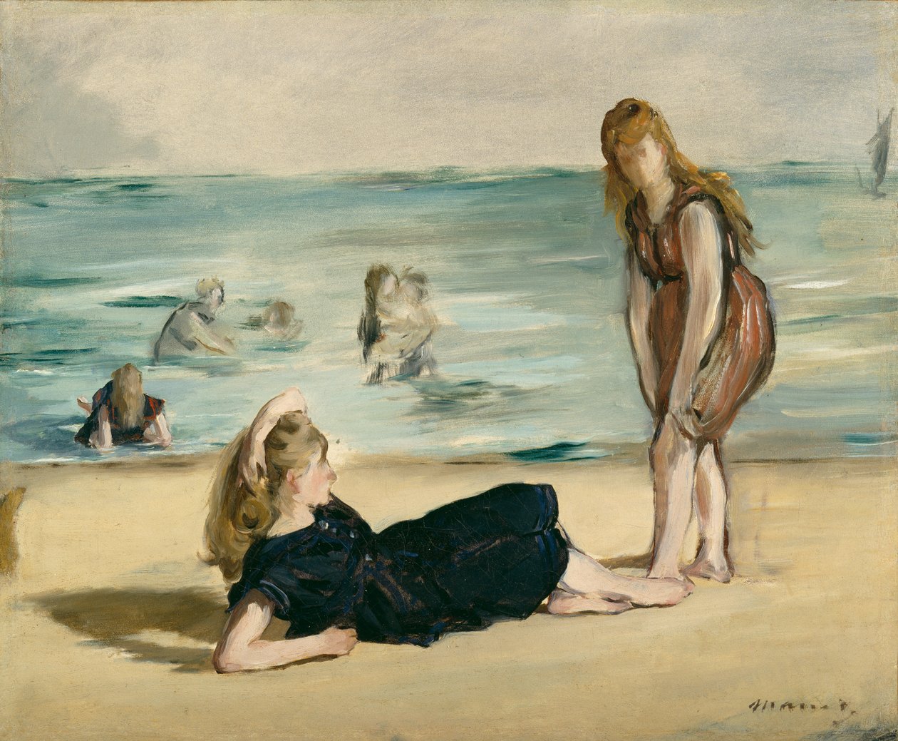 På stranden, ca 1868 av Édouard Manet