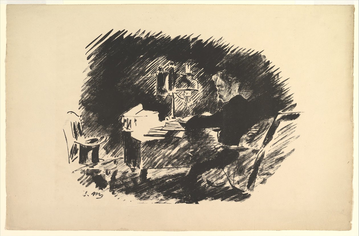 Once Upon a Midnight Dreary. Illustration till The Raven av Edgar Allan Poe, 1875. av Édouard Manet