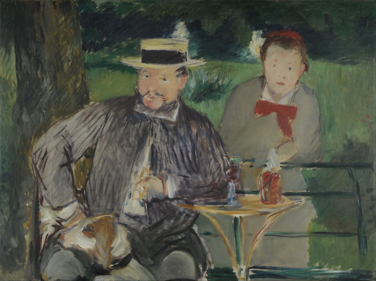 Porträtt av Ernest Hoschedé och hans dotter Marthe av Édouard Manet