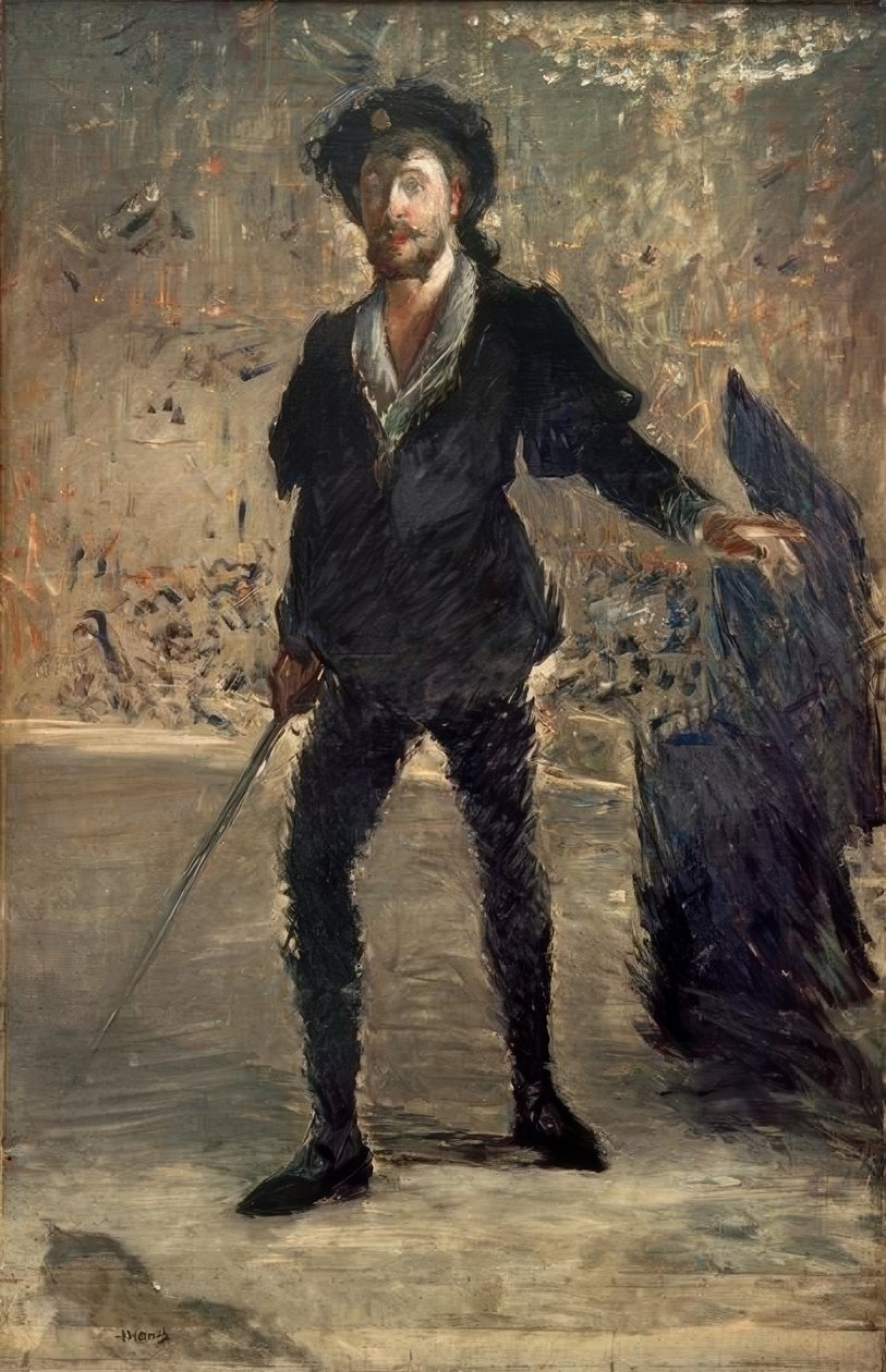 Porträtt av Faure i rollen som Hamlet av Édouard Manet