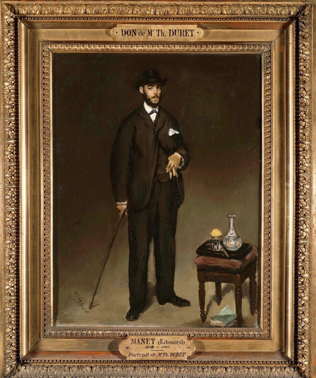 Portrait en pied de Theodore Duret (1838-1927), samlare och konstkritiker Målning av Edouard Manet (1832-1883) 1868 Sön. 0,43x0,35 m Paris, musee du petit palais - Hellängdsporträtt av Theodore Duret (1838-1927), samlare och konstkritiker. Målning av Ed av Édouard Manet