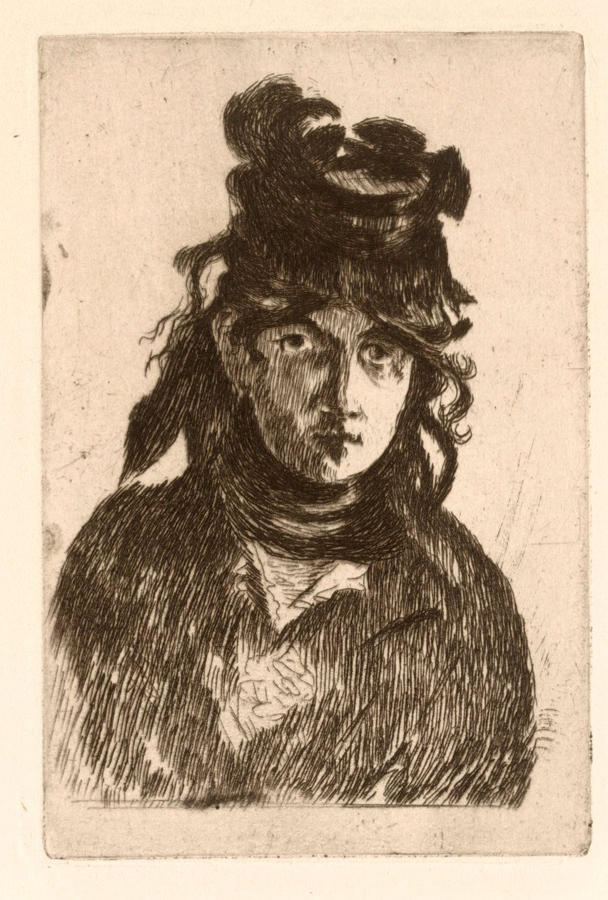 Porträtt av Berthe Morisot. av Édouard Manet