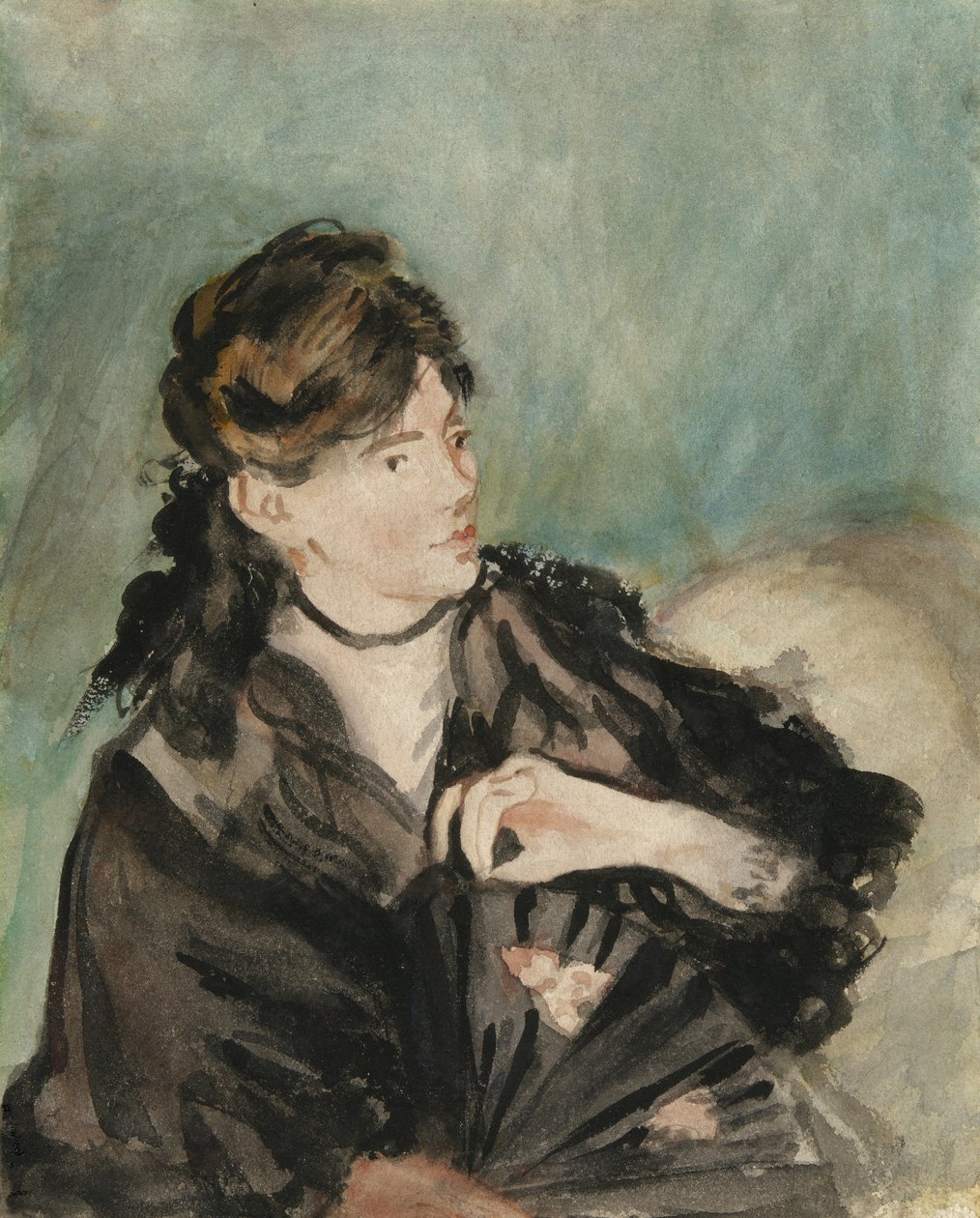 Porträtt av Berthe Morisot, 1873-74 av Édouard Manet