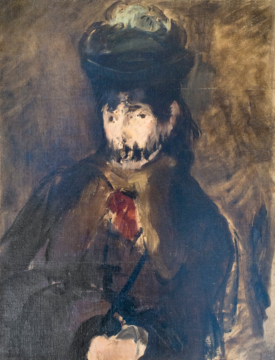 Porträtt av Berthe Morisot i slöja, ca. 1872 (olja på duk) av Édouard Manet