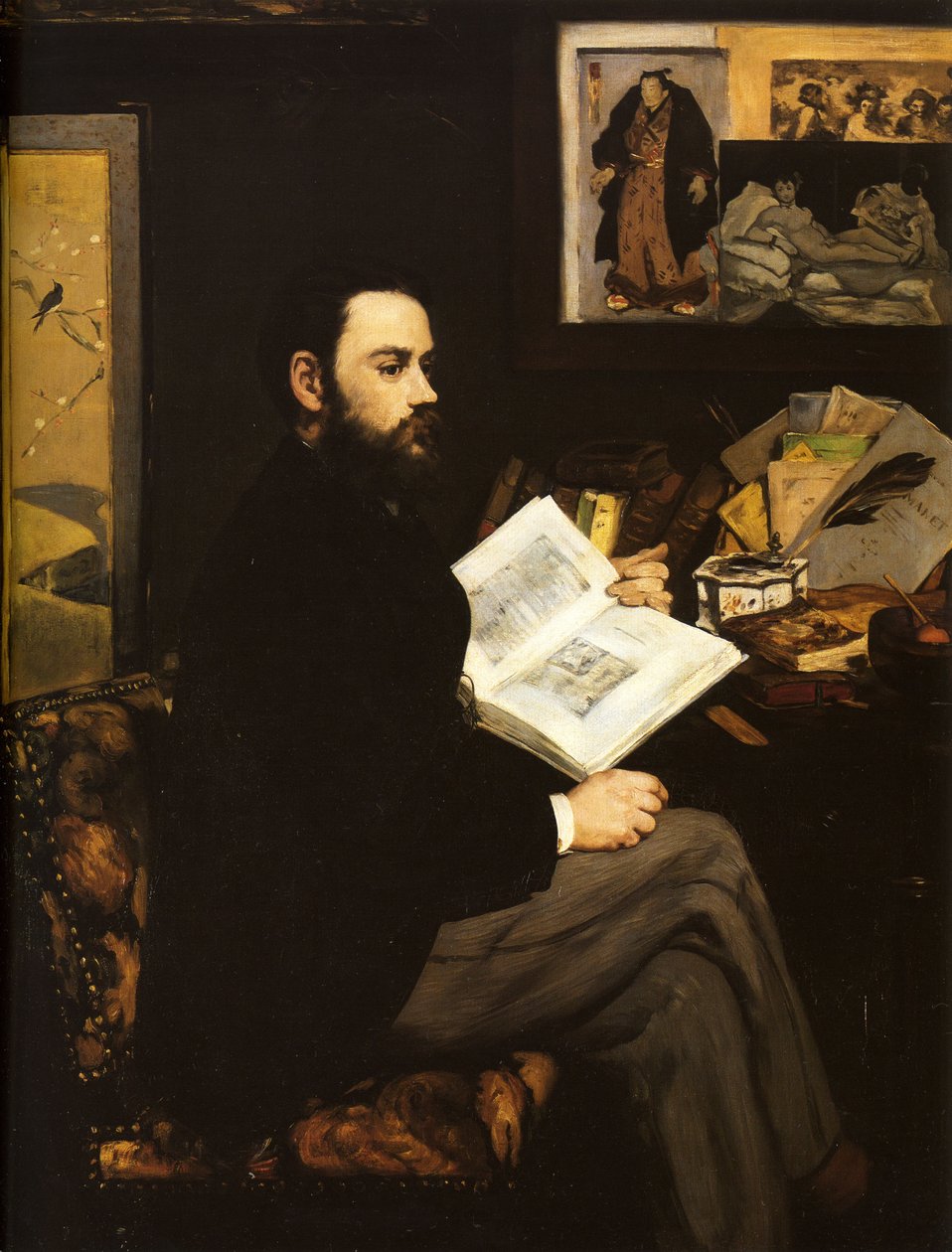 Porträtt av Emile Zola av Édouard Manet