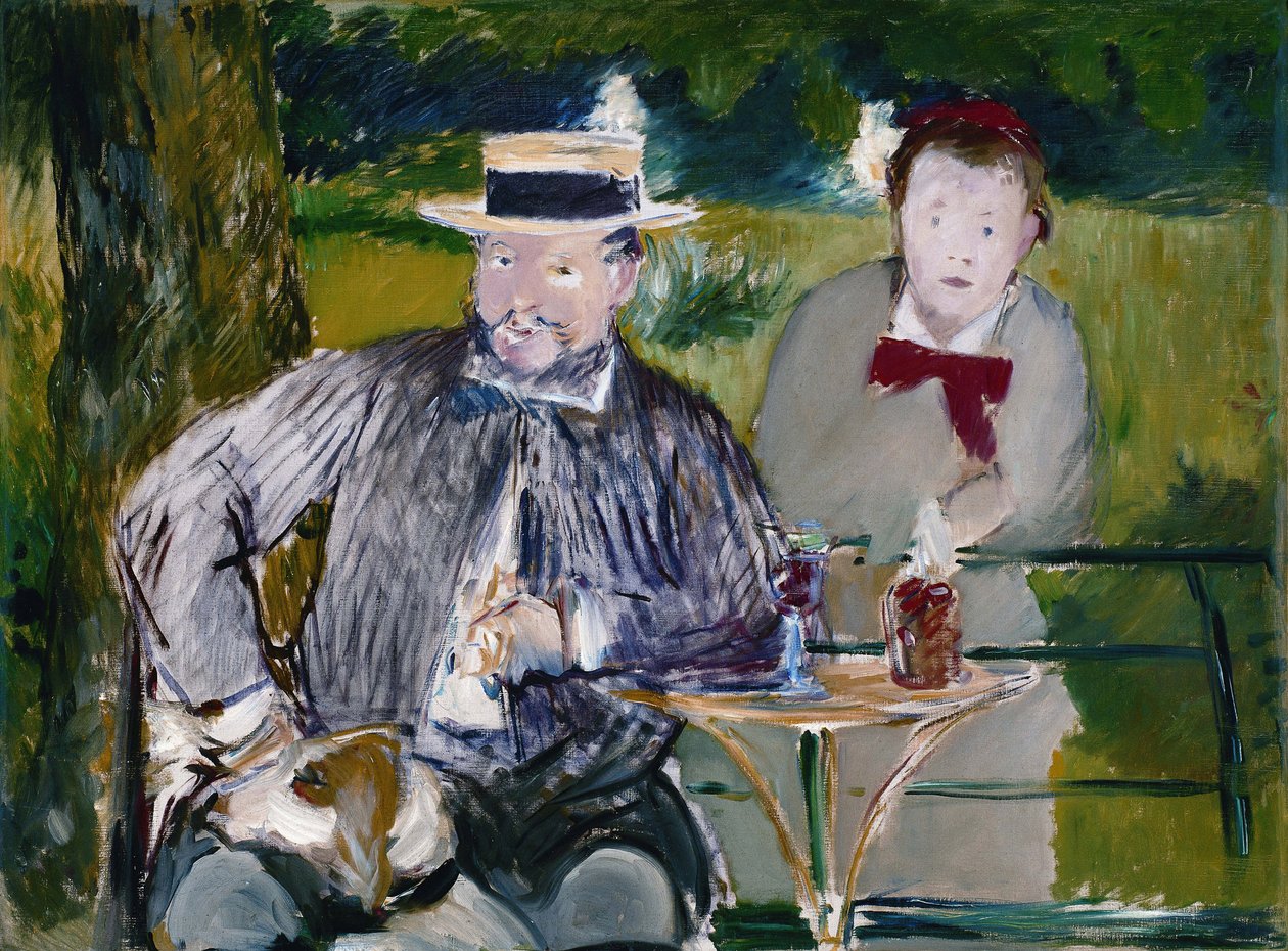 Porträtt av Ernest Hoschede och hans dotter Martha, ca 1876 (olja på duk) av Édouard Manet