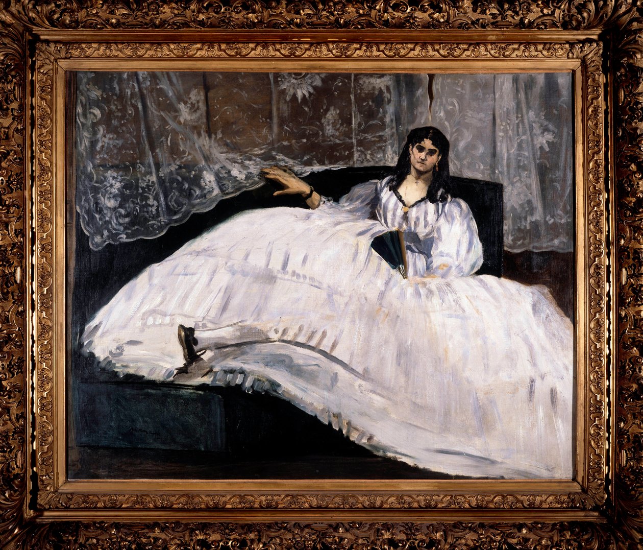 Porträtt av Jeanne Duval, älskarinna till Baudelaire. Målning av Edouard Manet (1832-1883) av Édouard Manet