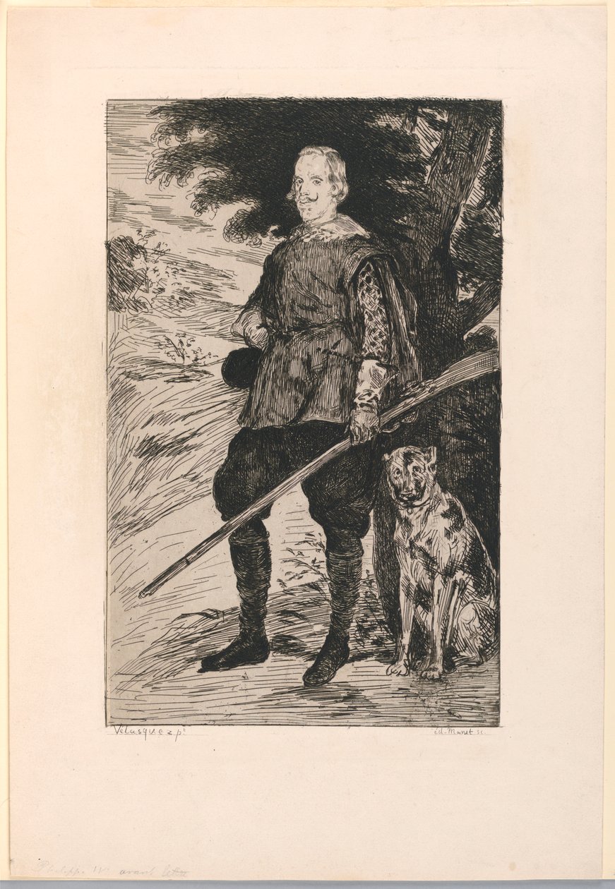 Porträtt av Filip IV, kung av Spanien, efter Diego Velazquez av Édouard Manet