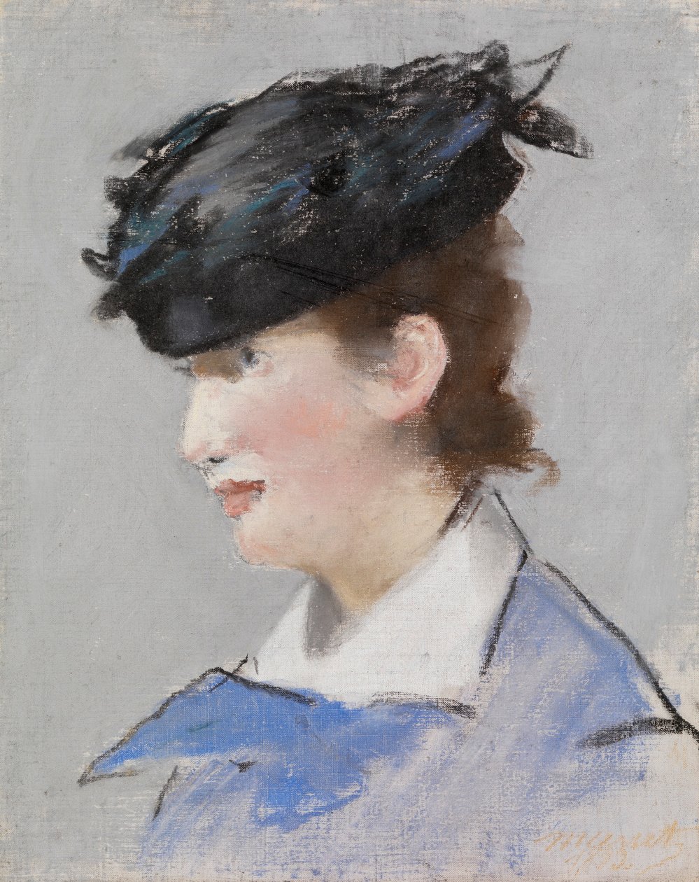 Porträtt av en dam, ca 1882-83 (pastell på grundmålad linneduk) av Édouard Manet