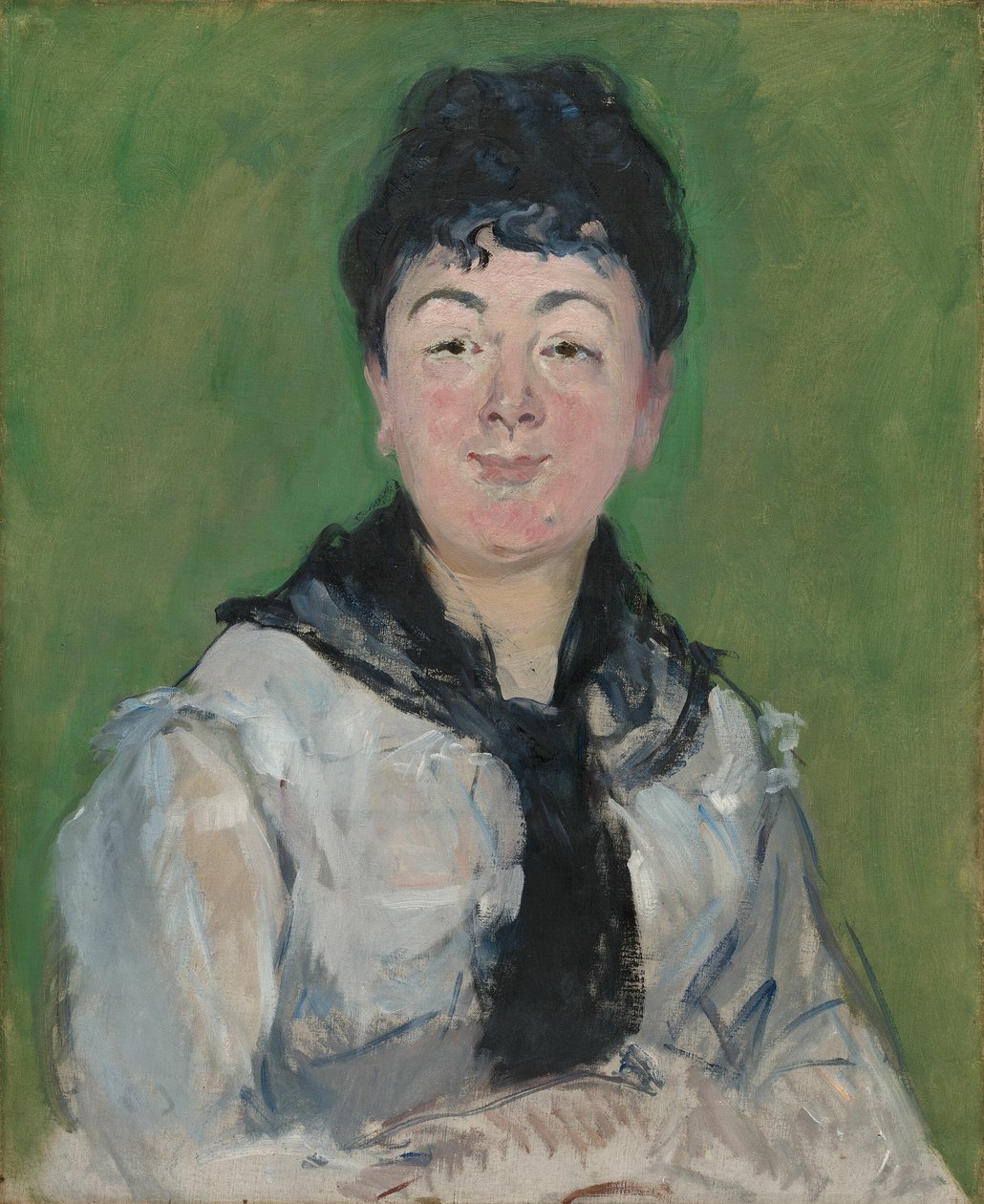 Porträtt av en kvinna med en svart Fichu av Édouard Manet