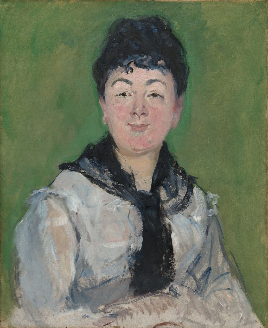 Porträtt av en kvinna med en svart Fichu, ca 1878 (olja på duk) av Édouard Manet
