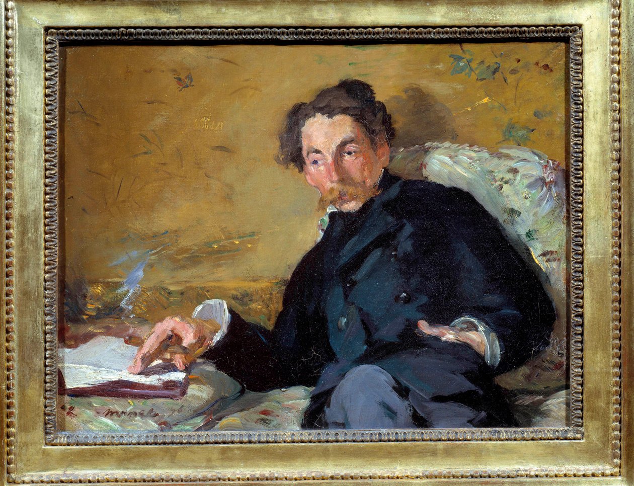 Porträtt av den franske poeten och författaren Stephane Mallarme (1842-1883) Målning av Edouard Manet (1832-1883) 1876 Sön. 0,27x0,36 m Paris, musee d