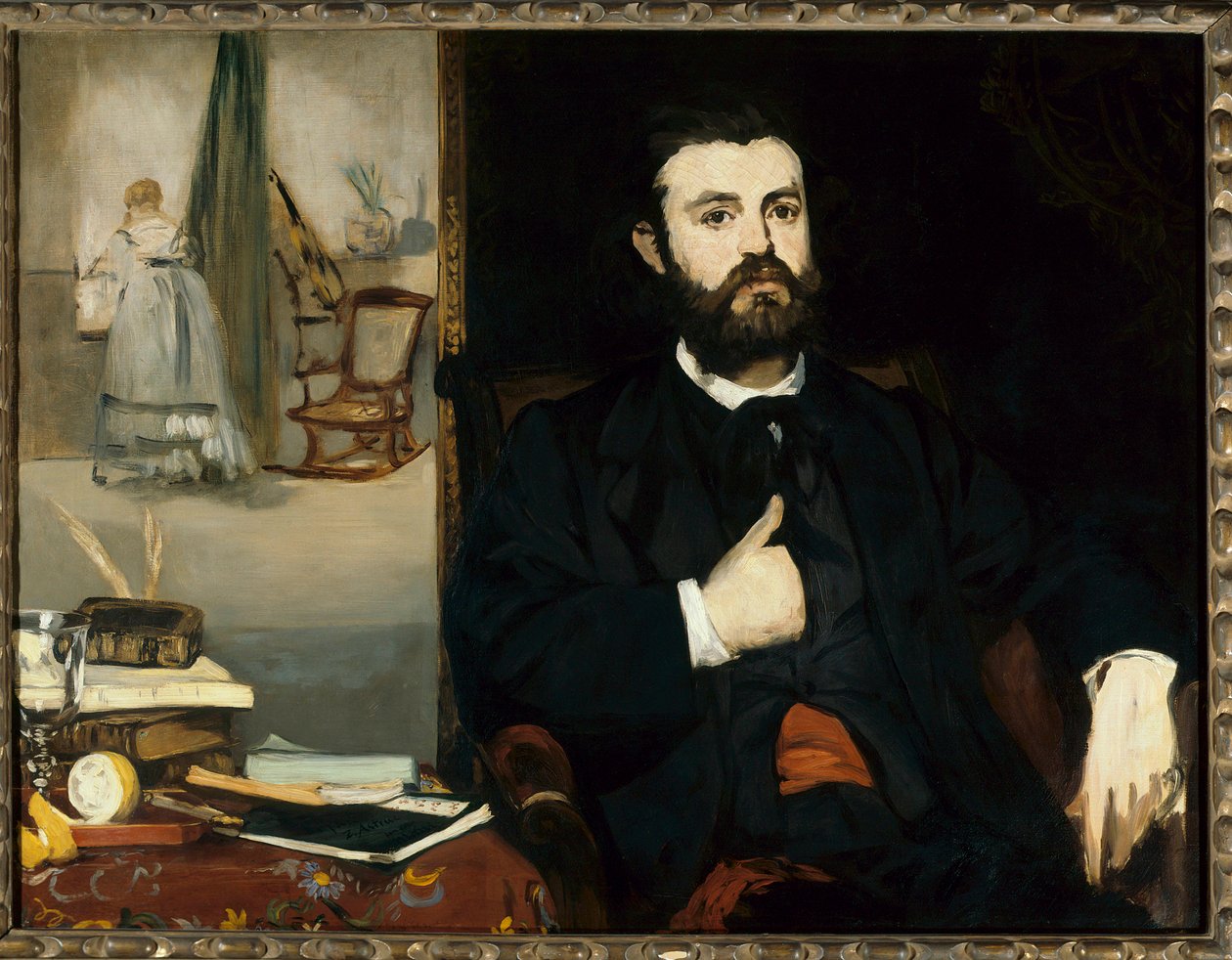 Porträtt av skulptören Zacharie Atruc (1835-1907) Målning av Edouard Manet (1832-1883) 1866 Dim. 0,9x1,16 m Breme, Kunsthalle - Porträtt av skulptören Zacharie Atruc (1835-1907). Målning av Edouard Manet (1832-1883) 1866. 0,9 x 1,16 m. Kunsthalle, Br av Édouard Manet
