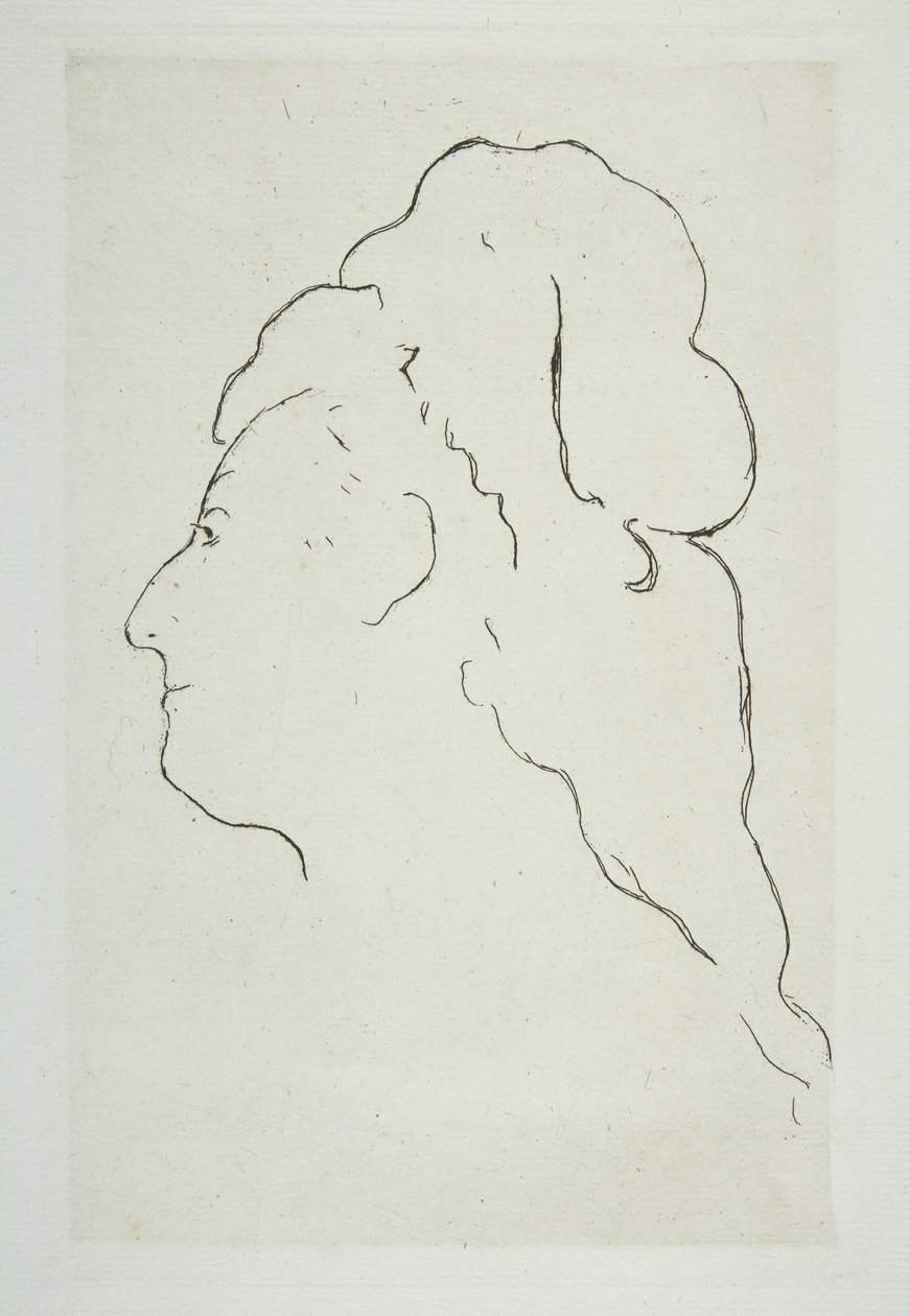 Profil av Eva Gonzales svängd till vänster, ca. 1870. av Édouard Manet
