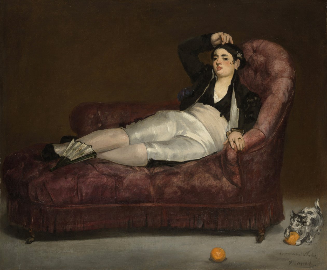 Lutande ung kvinna i spansk kostym av Édouard Manet