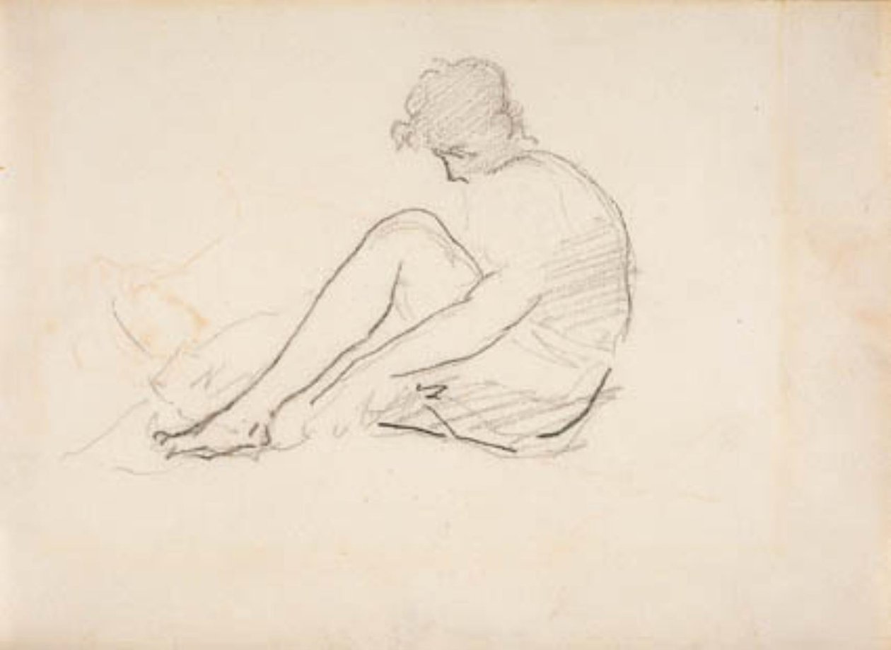 Sittande kvinna (en ljus skiss av en mans huvud) av Édouard Manet