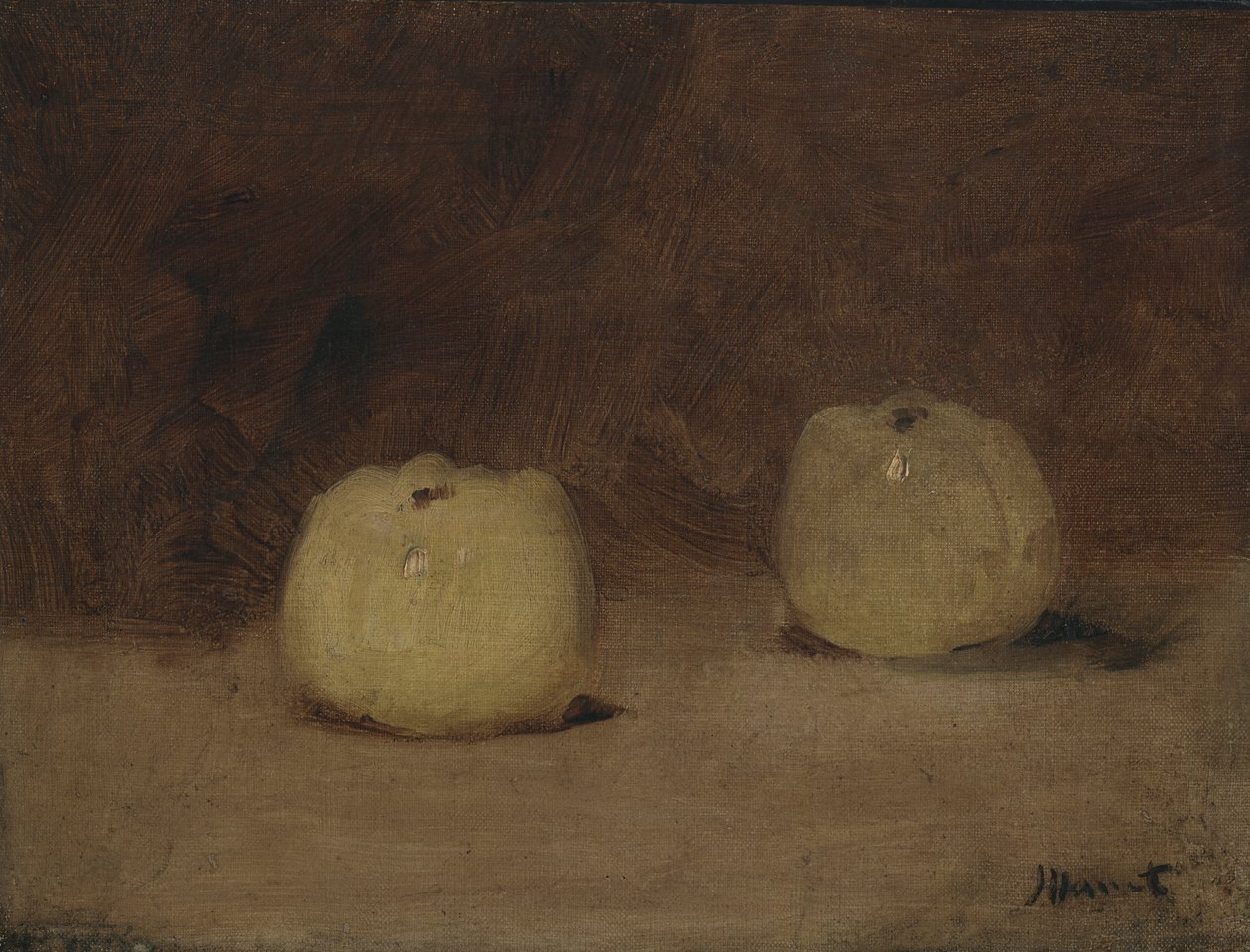 Stilleben med två äpplen, ca 1880 av Édouard Manet