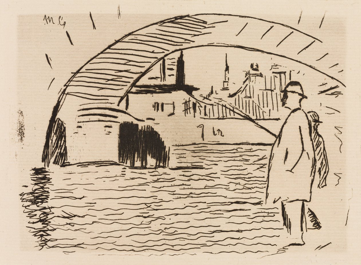 Brons båge, plansch 6 från Le Fleuve av Édouard Manet