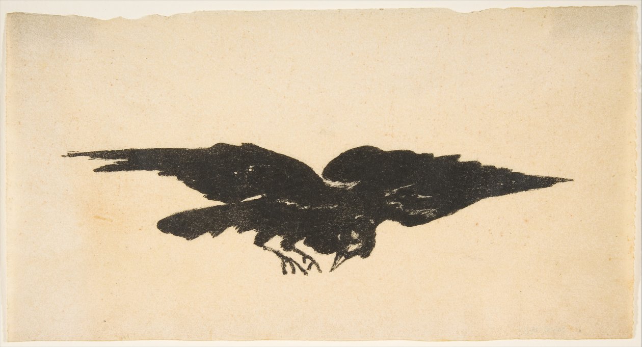 The Flying Raven, Ex Libris för The Raven av Edgar Allan Poe, 1875. av Édouard Manet