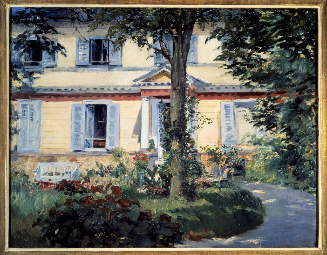 The House of Rueil Målning av Edouard Manet (1832-1883) 1882 Berlin, Staatliche museum av Édouard Manet