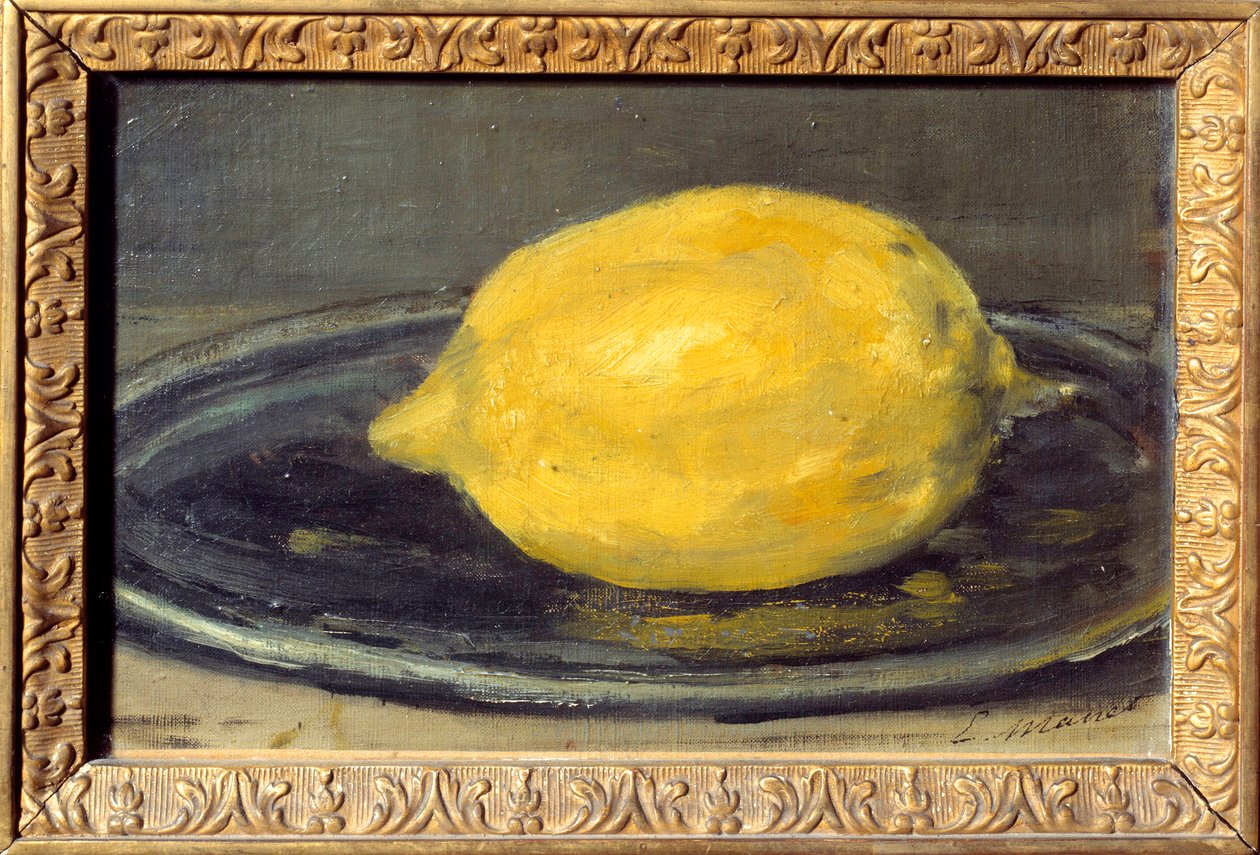 Citronmålningen av Edouard Manet (1832-1883). 1880. Sön. 0,14x0,22 m Paris. Musee d