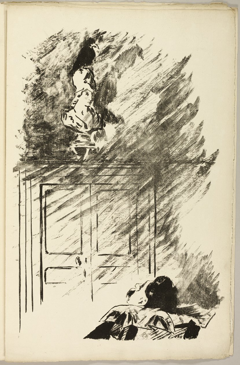 Korpen på Pallas byst ("Perched upon a byst of Pallas..."), från Korpen (Le Corbeau) av Édouard Manet