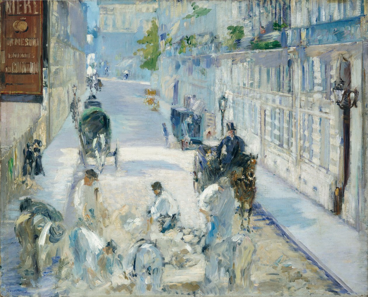 Rue Mosnier med arbetare av Édouard Manet