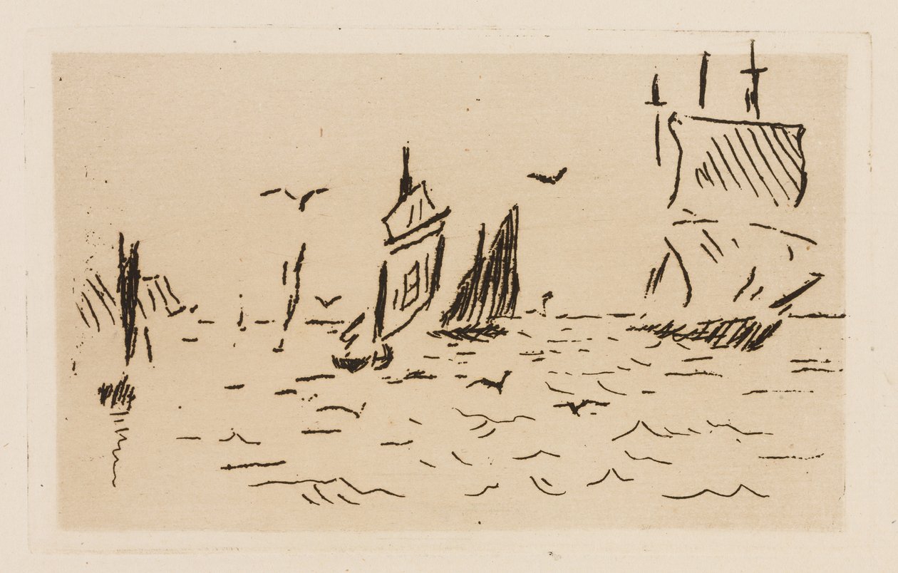 The Sea, plansch 7 från Le Fleuve av Édouard Manet