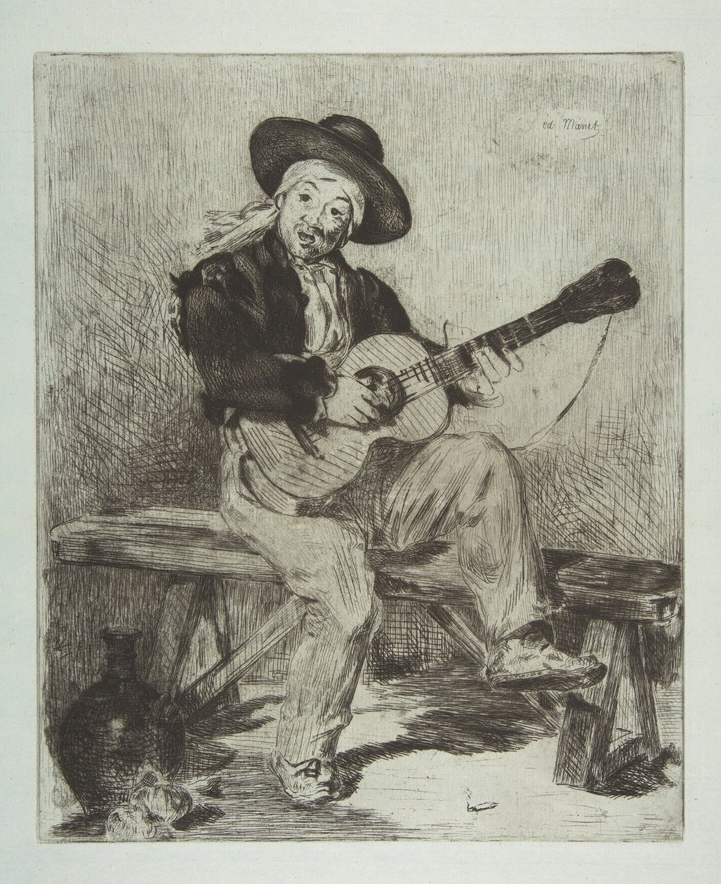 Den spanske sångaren Le Guitarrero, 1861-62. av Édouard Manet