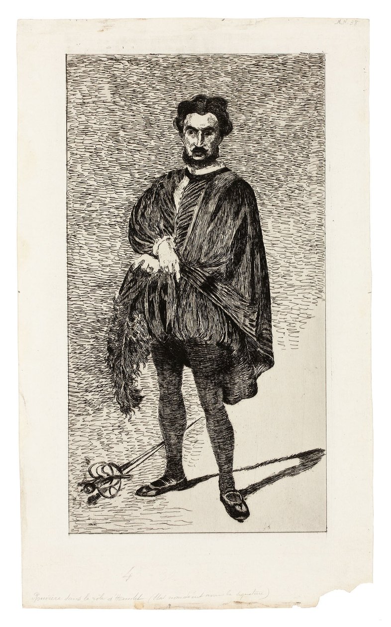 The Tragic Actor (Rouvière i rollen som Hamlet) av Édouard Manet