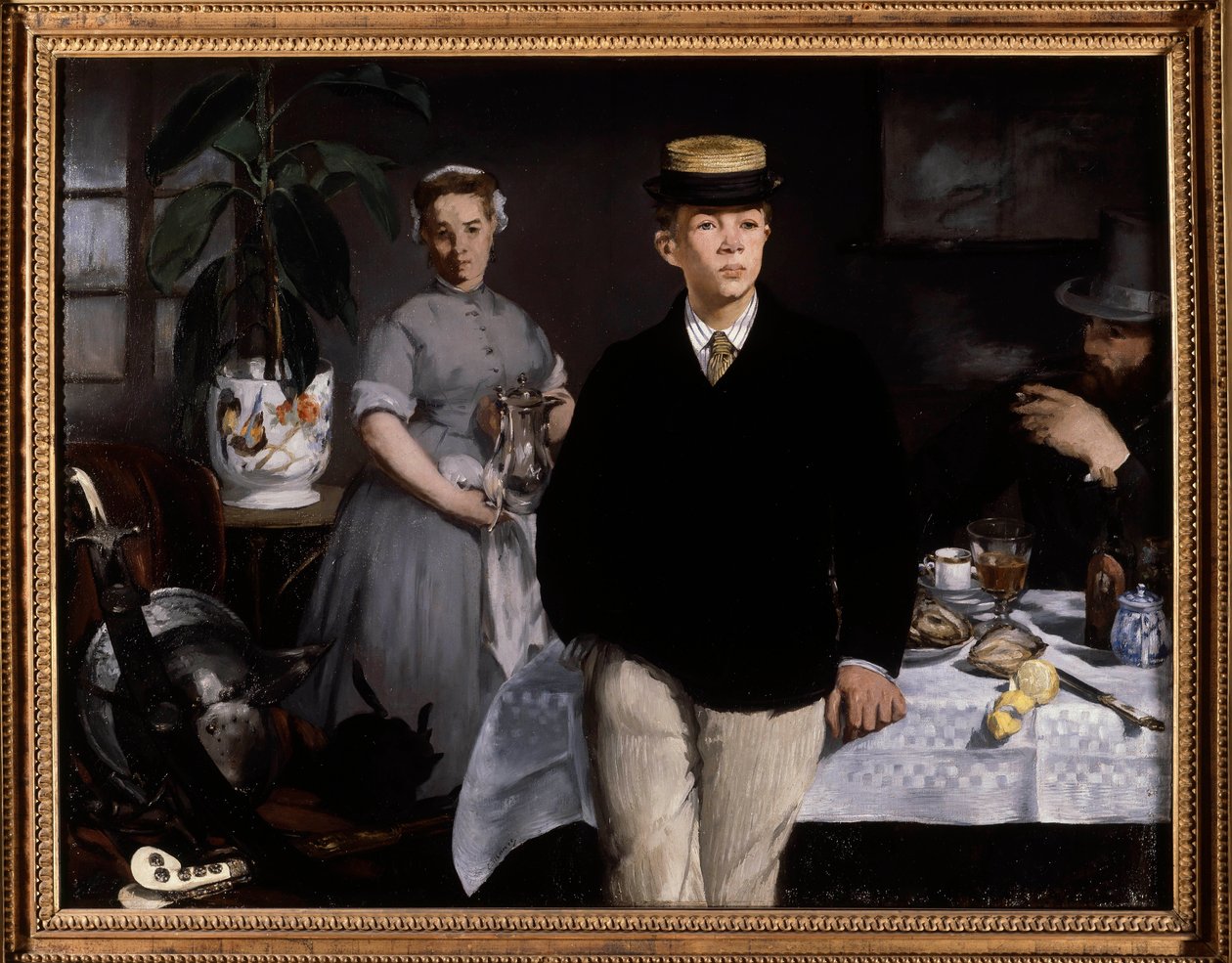 Frukosten i verkstaden Målning av Edouard Manet (1832-1883) 1868 Sön. 1,18x1,54 m München, Neue Pinakothek - Frukost i studion. Målning av Edouard Manet (1832-1883) av Édouard Manet
