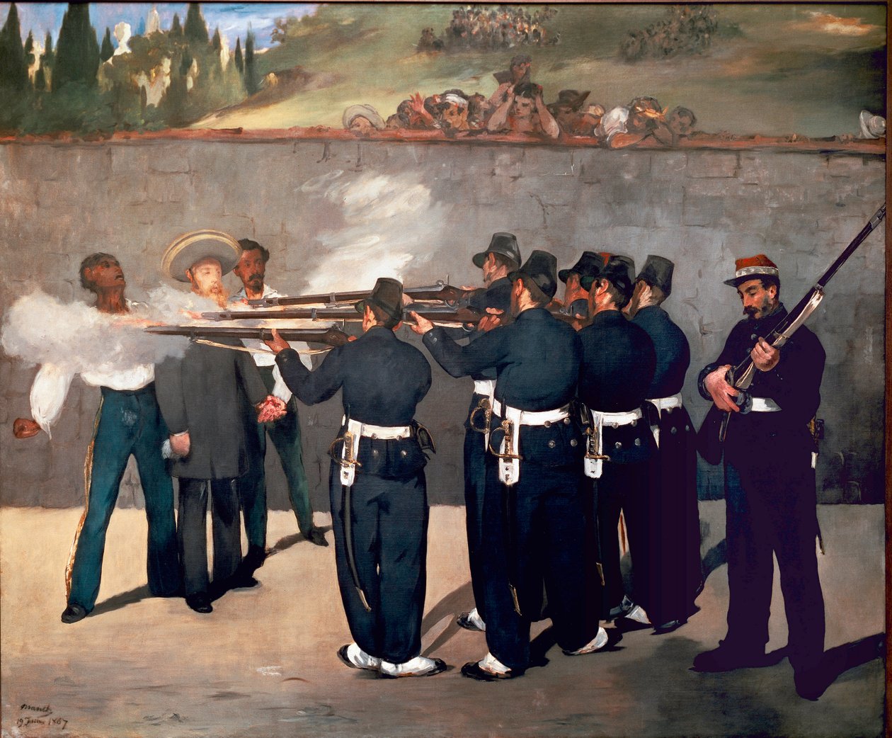 Avrättningen av kejsar Maximilian. Inspelning av Maximilian I från Mexiko den 14 juni av Édouard Manet