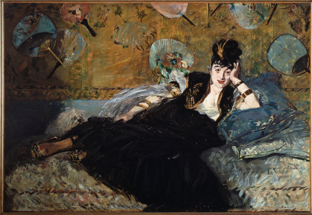 Damen vid eventtails, Nina de Callias -1873. Olja på duk av Édouard Manet