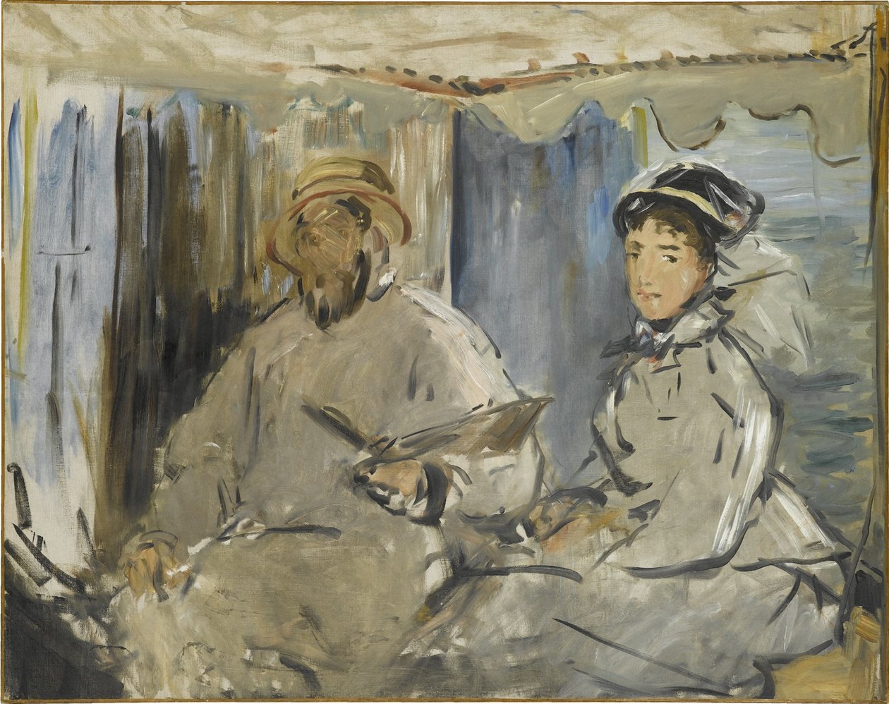 Målaren Monet i sin ateljé, 1874 av Édouard Manet