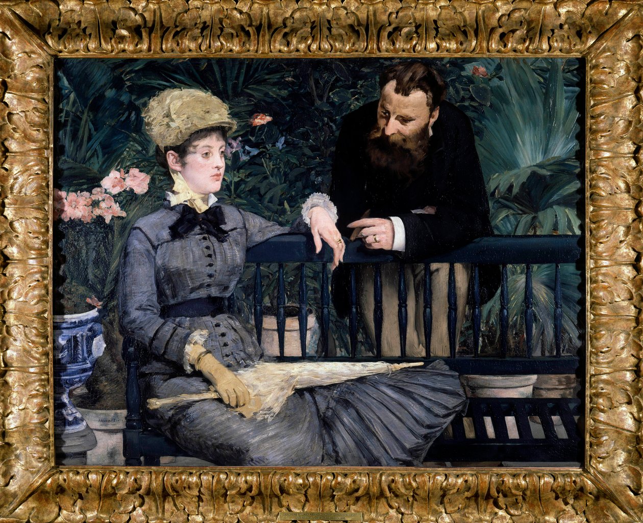Vinterträdgården i växthuset Målning av Edouard Manet (1832-1883) 1879 115 x 150 cm. Berlin. Staatliche Museum - Vinterträdgården i växthuset. Målning av Edouard Manet (1832-1883) 1879 av Édouard Manet