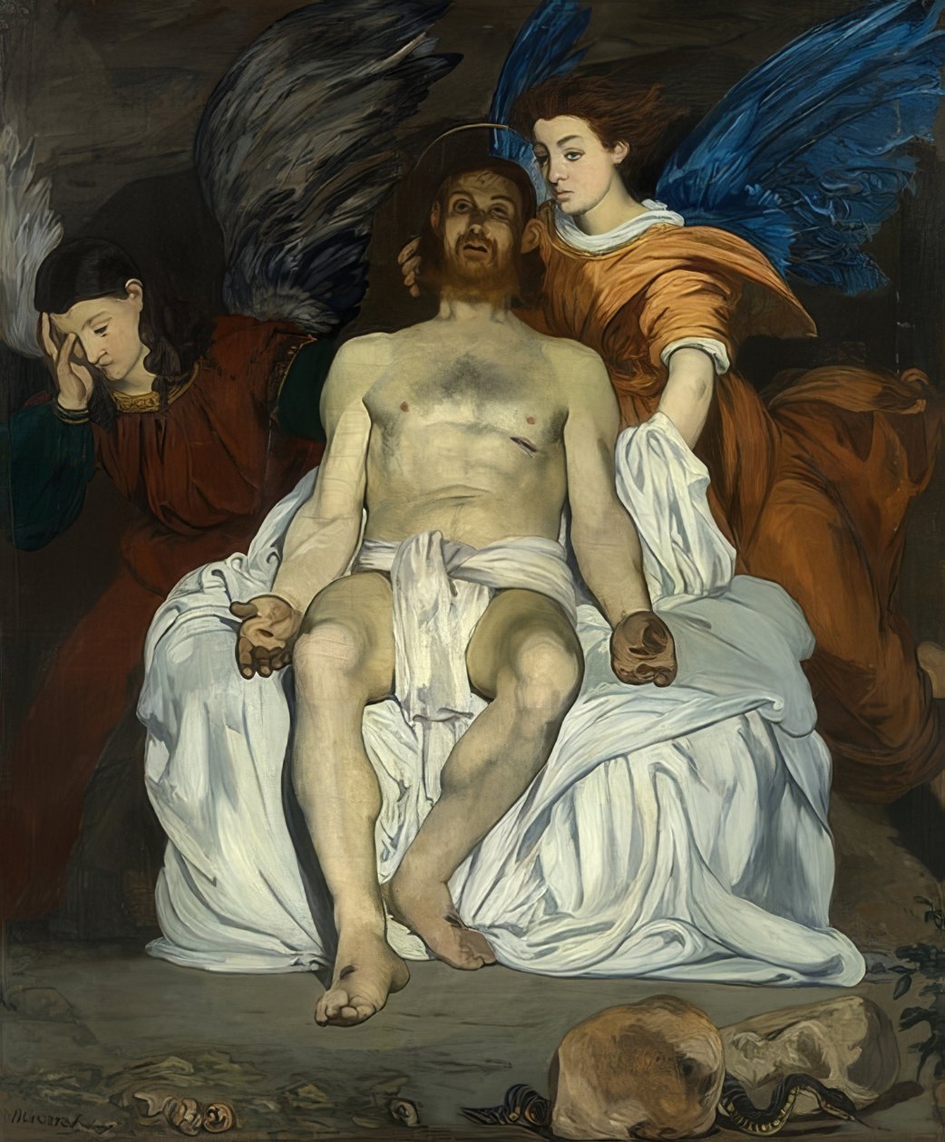 Död Kristus med änglar. 1864 av Édouard Manet